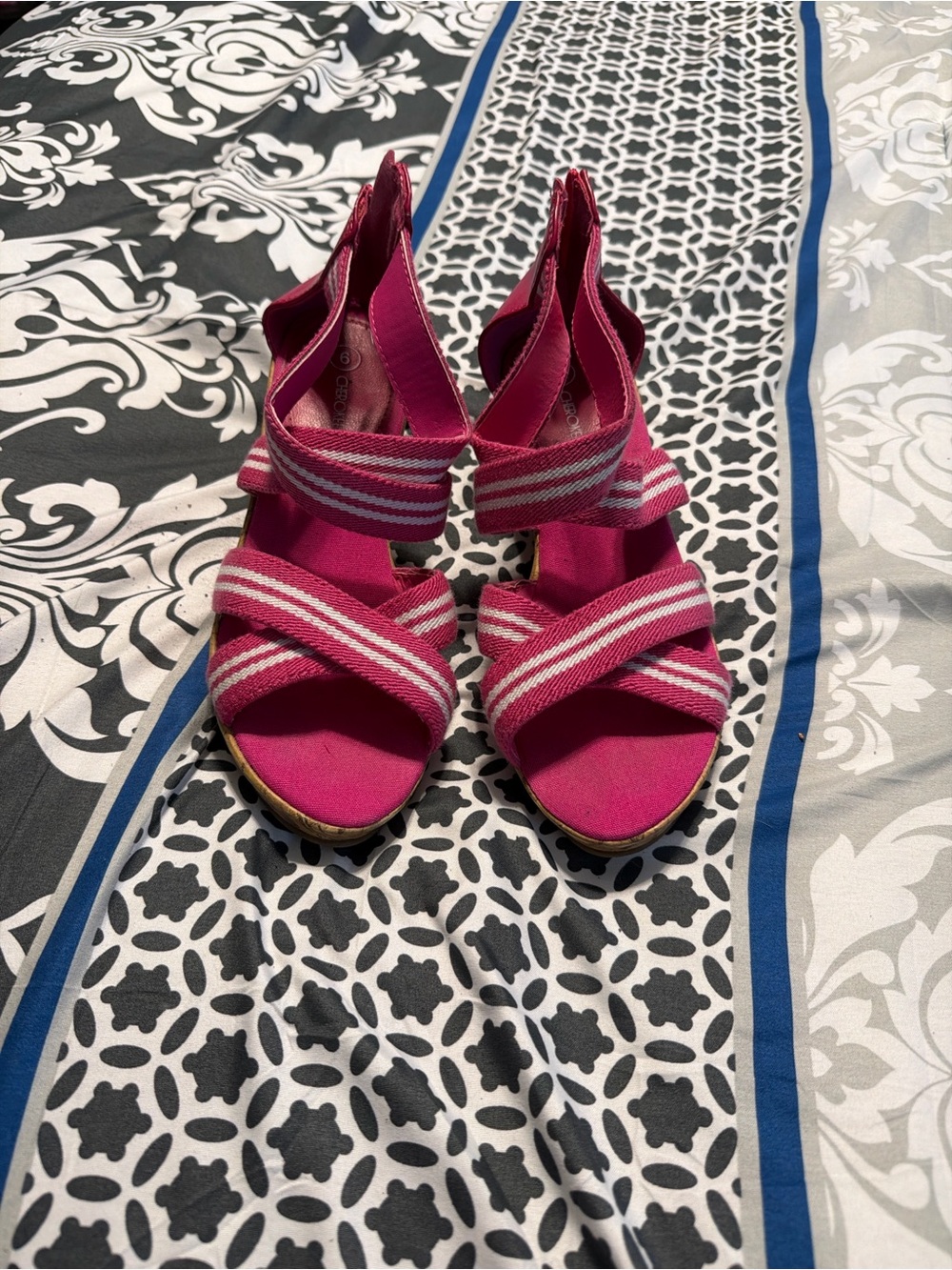 Women’s Pink Strappy Wedge Sandals